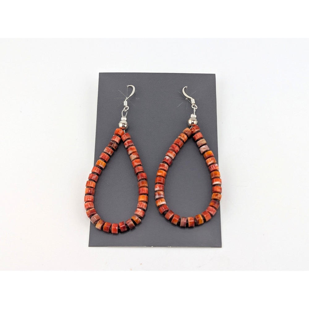 Santo Domingo Spiny Oyster Loop‎ Dangle Earrings Handcrafted Jewelry **